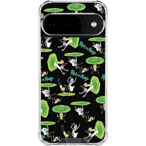 Adult Swim Rick and Morty Portal Pattern Google Pixel 10 Clear Case